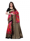 Kanchnar Women’s Black And Multi Poly Silk Printed Saree